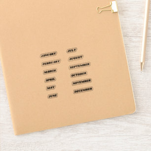 Maanden van het Jaar Sticker Set Retro