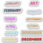 Maanden van het Jaar Stickers Set (Voorkant)