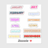 Maanden van het Jaar Stickers Set (Vel)