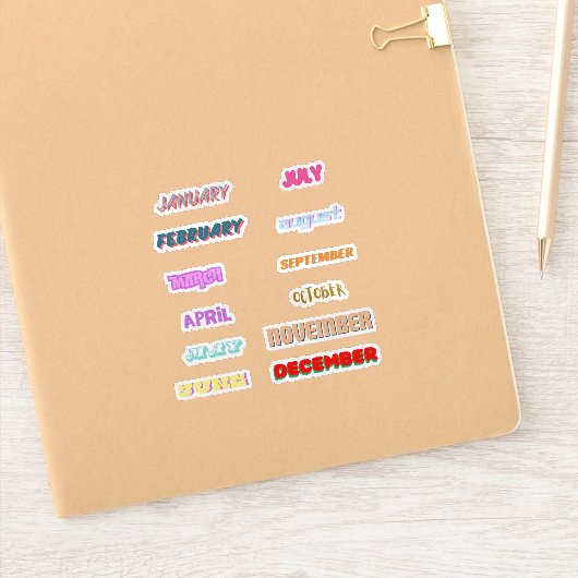 Maanden van het Jaar Stickerset Sticker (Notitieboek)