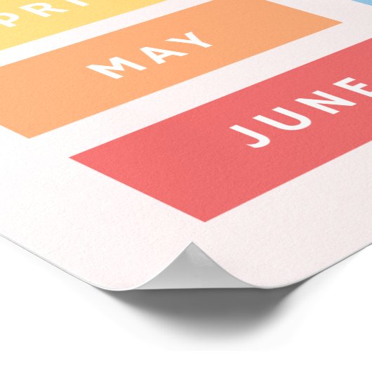 Maanden van het Poster voor afdruk jaar (Hoek)