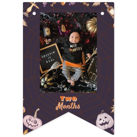 Maandfoto van Little Pumpkin Halloween Vlaggetjes (Tweede vlag)