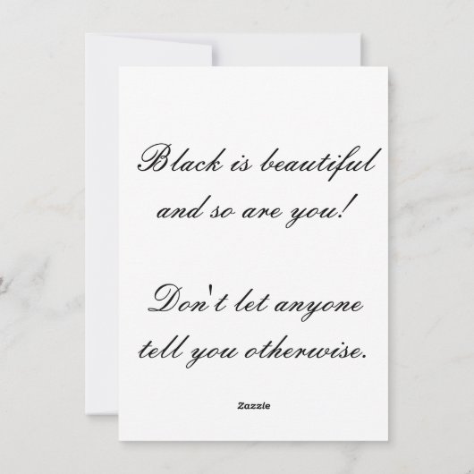 Maandkaart voor zwarte geschiedenis feestdagenkaart (Achterkant)