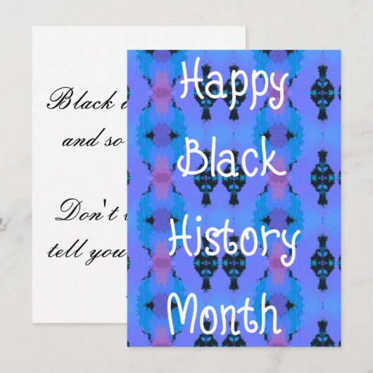 Maandkaart voor zwarte geschiedenis feestdagenkaart (Voorkant / Achterkant)