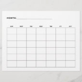 Maandkalender Liggend 6 Weken 21,59 x 27,94 cm Flyer (Voorkant)