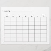 Maandkalender Liggend 6 Weken 21,59 x 27,94 cm Flyer (Achterkant)