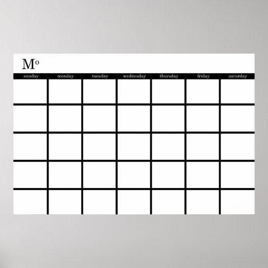 Maandkalender : Poster (Voorkant)