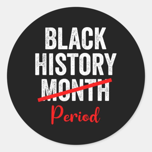 Maandperiode zwarte geschiedenis 1 ronde sticker (Voorkant)