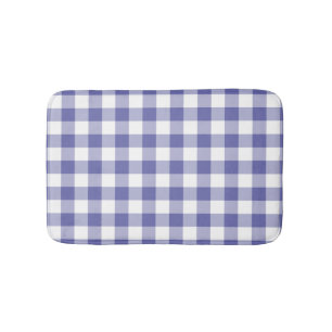 Maandroos Blauw Gingham Geruit Modern Patroon     Badmat