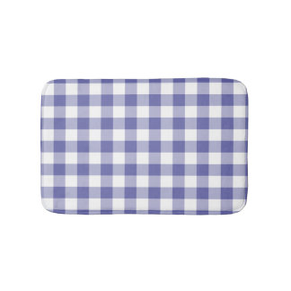 Maandroos Blauw Gingham Geruit Modern Patroon Badmat