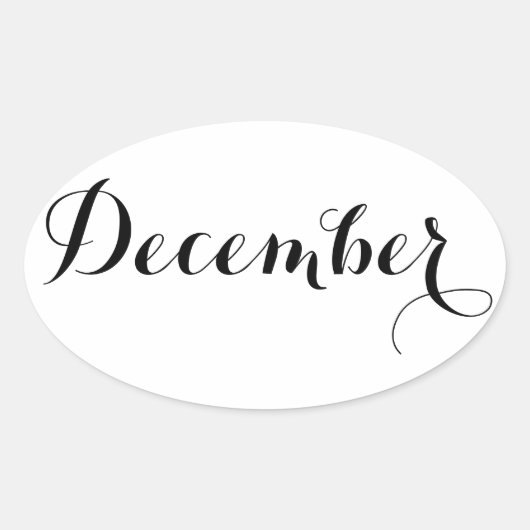 Maandstickers: december ovale sticker (Voorkant)