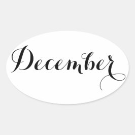 Maandstickers: december ovale sticker