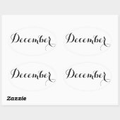 Maandstickers: december ovale sticker (Vel)