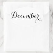 Maandstickers: december ovale sticker (Tas)