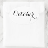 Maandstickers: oktober ovale sticker (Tas)