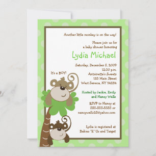 Maandtijd 5x7 Palm Tree Oerwoud Baby shower Kaart