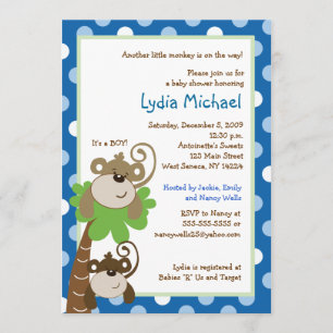 Maandtijd 5x7 Palm Tree Oerwoud Baby shower Kaart