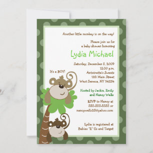 Maandtijd 5x7 Palm Tree Oerwoud Baby shower Kaart