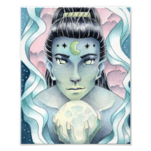 Maanelf Watercolor Foto Print Afdruk