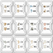 Maanelijkse index tabblad pagina scheiding vouwbar sticker (Voorkant)