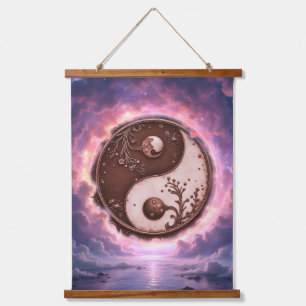 Maanevenwicht – Yin Yang van Eeuwig Licht.  Hangend Wandkleed