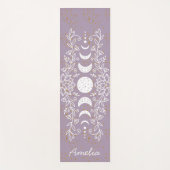 Maanfase Celestial Stars Lotus lijn tekening Yogamat (Voorkant)