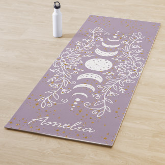 Maanfase Celestial Stars Lotus lijn tekening Yogamat