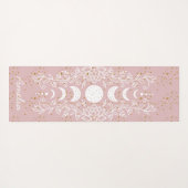 Maanfase Celestial Stars Lotus lijn tekening Yogamat (Achterkant (horizontaal))