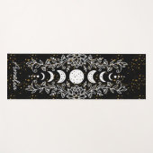 Maanfase Celestial Stars Lotus lijn tekening Yogamat (Voorkant (horizontaal))