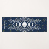 Maanfase Celestial Stars Lotus lijn tekening Yogamat (Voorkant (horizontaal))