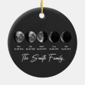 Maanfase De familie Smith – Aangepaste namen & dat Keramisch Ornament (Achterkant)