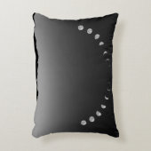 Maanfase kussen, zwart wit grijs rechthoekig accent kussen (Voorkant(Verticaal))