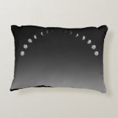 Maanfase kussen, zwart wit grijs rechthoekig accent kussen (Achterkant)