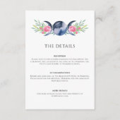 Maanfase Roze Bloemen Metafysische Bruiloft Informatiekaartje (Voorkant)