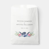 Maanfase Roze Rozen Bloemen Metafysische Bruiloft Bedankzakje (Voorkant)