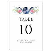 Maanfase Roze Rozen Bloemen Metafysische Bruiloft Kaart (Voorkant)