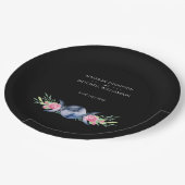 Maanfase Roze Rozen Bloemen Metafysische Bruiloft Papieren Bordje (Gekanteld)