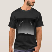 Maanfase T-shirt, landschapsinstelling in monochro