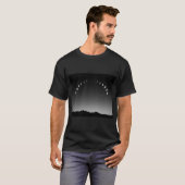 Maanfase T-shirt, landschapsinstelling in monochro T-shirt (Voorkant volledig)