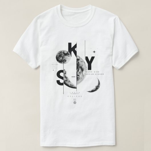 Maanfase T-shirt 'Sky' (Design voorkant)
