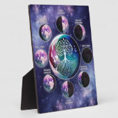 Maanfasekaart met levensboom | hemels fotoplaat (Zijkant)