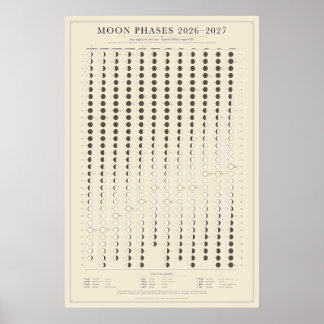 Maanfasen 2026-2027 Schooljaar Kalender Poster