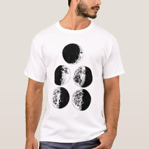 Maanfasen Astronomie Ruimte Kunst illustraties T-shirt