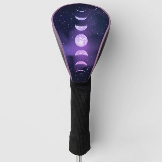 Maanfasen Cool Astronomie Golfheadcover (Voorkant)