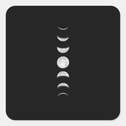 Maanfasen Cool Astronomie Vierkante Sticker (Voorkant)