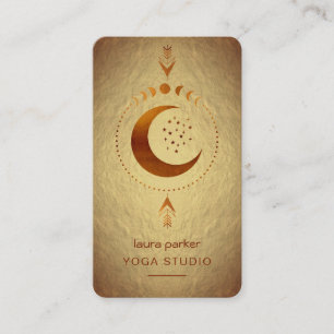 Maanfasen Crescent Mystieke Holistische Tarot Goud Visitekaartje