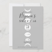 Maanfasen Cycli Grijs & Wit Sweet 16 Kaart (Voorkant)