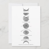 Maanfasen Cycli Zilver Grijs & Wit Trouwen   Kaart (Voorkant)