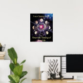 Maanfasen Heilige Geometrie Muurkunst Poster (Thuiskantoor)