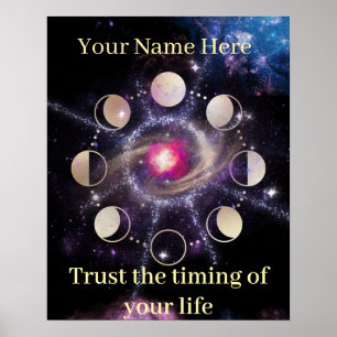 Maanfasen Heilige Geometrie Muurkunst Poster